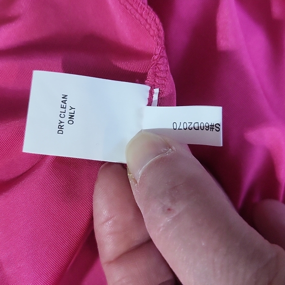 PHOEBE COUTURE 100% Silk Hot Pink & Purple Colorblock Shift Dress - Picture 13 of 14